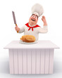 Chef cooking chicken