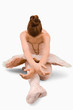Sitting ballerina doing stretches Sitting ballerina doing stretches