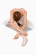 High angle shot of sitting ballerina High angle shot of sitting ballerina