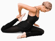Side view of stretching woman Side view of stretching woman