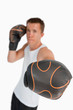 Close up of boxers attacking fist