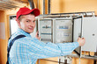 Electrician checking data