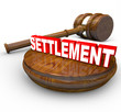 Settlement Word Gavel Lawsuit Decision Settled