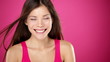 Details der Fotografie Happy asian woman smiling looking