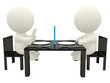 3D couple having dinner