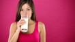 Video: Woman drinking milk Woman drinking milk