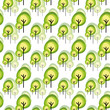 Abstract green tree seamless pattern