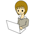 パソコン操作をする女性