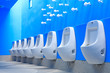 blue men restroom