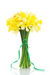 beautiful bouquet of yellow daffodils isolated on white