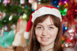 girl  against christmas  decoration