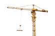 yellow crane isolated on white