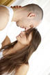 Closeup of happy couple at home
