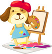 Cartoon artist dog