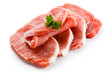 Fresh raw pork on white background