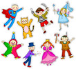 kids with different costumes