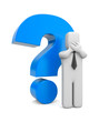 Photo en ligne au meilleur prix 3d person businessman with blue question mark