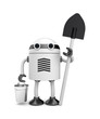 Robot with bucket and shovel