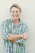 A happy smiling mature blond man. A happy smiling mature blond man.