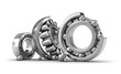 Detailed bearings production over white
