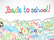 Background made of papers with colorful school symbols Background made of papers with colorful school symbols