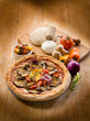 vegetarian pizza with ingredients