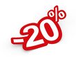 Percent sticker 3d render illustration