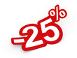 Percent sticker 3d render illustration