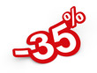Percent sticker 3d render illustration