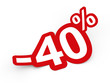 Percent sticker 3d render illustration