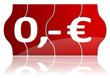 Vektor: Preis rot Null Euro Preis rot Null Euro