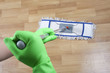 cleaner is mopping floor