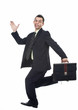 Photo: Funny businessman running Funny businessman running