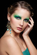 beautiful woman on black