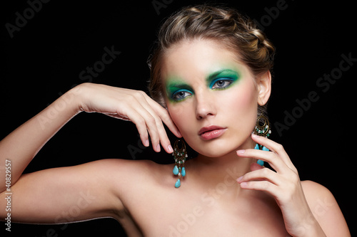 Photo: beautiful woman on black beautiful woman on black