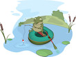 Toad the fisher. Cartoon
