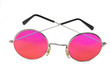 Runde rosa-rote Sonnenbrille
