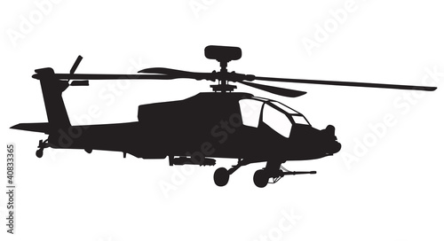 Vector: AH-64 Apache Longbow helicopter silhouette AH-64 Apache Longbow helicopter silhouette