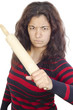 young woman defends herself young woman defends herself