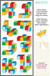 Math picture riddle with colorful building blocks