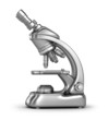 Illustration: Modern microscope isolated on white Modern microscope isolated on white