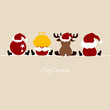 Santa, Angel, Reindeer & Chrismas Ball Beige