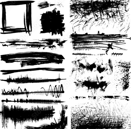 Vector: set of grunge paint stains set of grunge paint stains