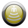 Yellow Metallic Orb Button "Amphitheater"
