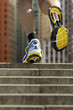 Athlete running stairs