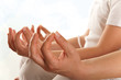 exercising yoga - detail of hand exercising yoga - detail of hand