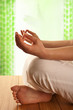 exercising yoga - detail of hand exercising yoga - detail of hand