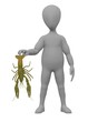 3d render of cartoon character with crayfish
