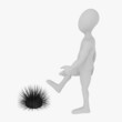 3d render of cartoon character with sea urchin 3d render of cartoon character with sea urchin