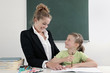 Die Lehrerin im Unterricht